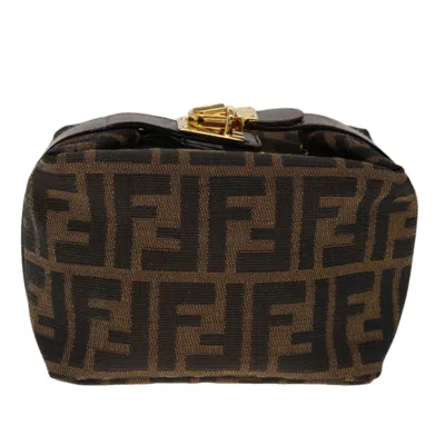 Shop Fendi Ff Brown Canvas Clutch Bag ()