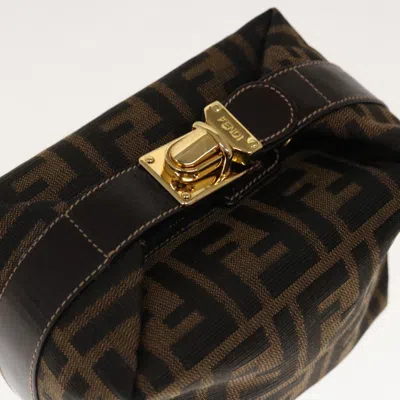 Shop Fendi Ff Brown Canvas Clutch Bag ()