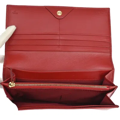 Shop Fendi Red Leather Wallet  ()