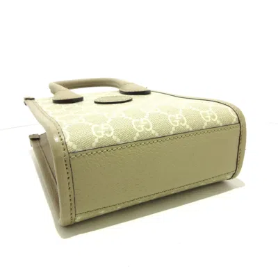 Shop Gucci Interlocking Green Canvas Tote Bag ()