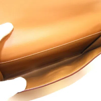 Shop Hermes Hermès Kirius Brown Leather Clutch Bag ()