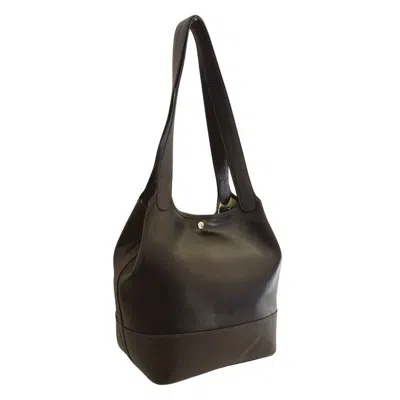 Shop Hermes Hermès Picotin Brown Leather Shoulder Bag ()