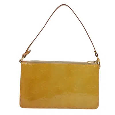 Pre-owned Louis Vuitton Lexington Yellow Patent Leather Clutch Bag ()