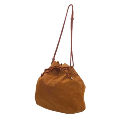 Shop Prada Camel Synthetic Shoulder Bag ()