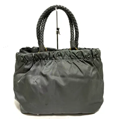 Shop Prada Gathered Black Leather Tote Bag ()