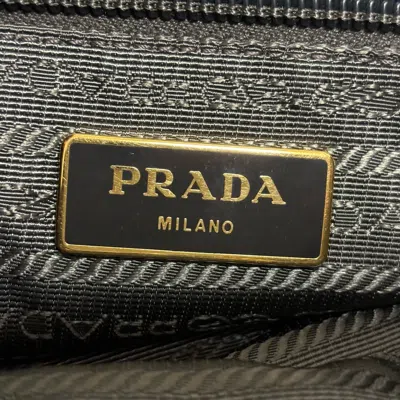Shop Prada Gathered Black Leather Tote Bag ()