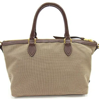 Shop Prada Khaki Canvas Shoulder Bag ()