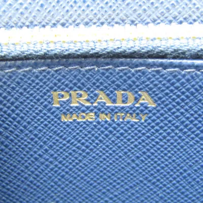 Shop Prada Saffiano Navy Leather Clutch Bag ()