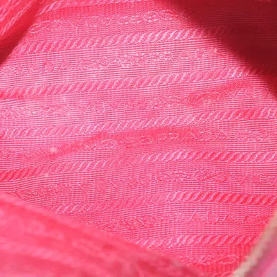 Shop Prada Saffiano Pink Synthetic Clutch Bag ()