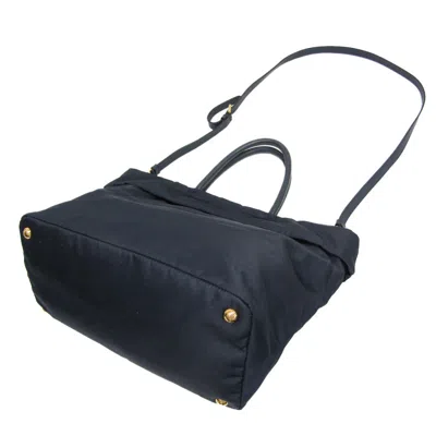 Shop Prada Tessuto Navy Synthetic Tote Bag ()