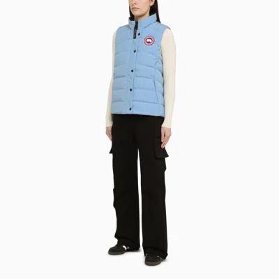 Shop Canada Goose Freestyle Light Blue Nylon Waistcoat