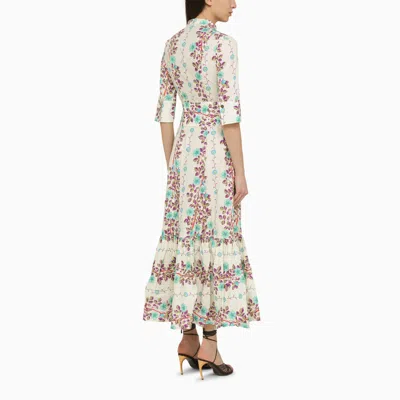 Shop Etro Multicoloured Cotton Floral Print Dress