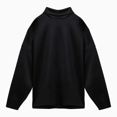 Shop Fear Of God Black Nylon And Cotton Turtleneck Sweatshirt