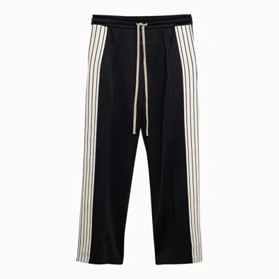 Shop Fear Of God Black Striped Nylon And Cotton Jogging Trousers