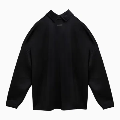 Shop Fear Of God Black Nylon And Cotton Turtleneck Sweatshirt
