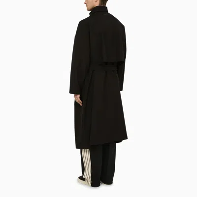 Shop Fear Of God Black Wool Trench Coat With High Collar