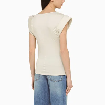 Shop Isabel Marant Chalk White Cotton Jersey With Drape