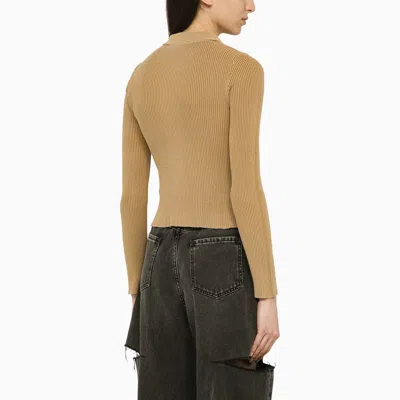 Our Legacy Sand-coloured Ribbed Cotton Cardigan