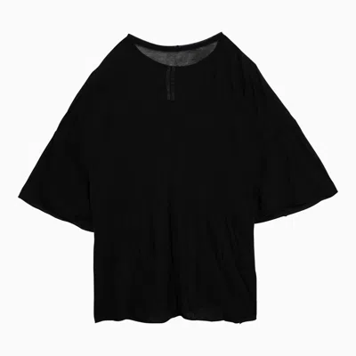 Shop Rick Owens Oversized Black Cotton T Shirt