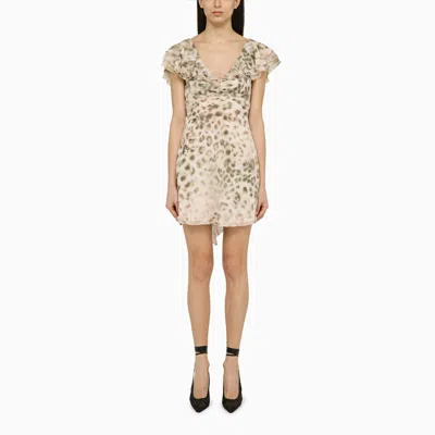 Shop Rotate Birger Christensen Leopard Print Chiffon Mini Dress With Ruffles