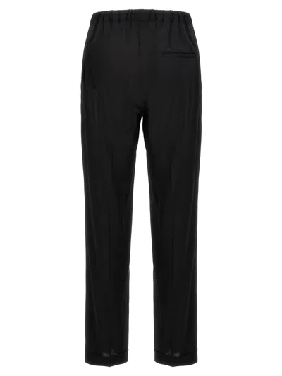 Shop Alberto Biani Crepe Georgette Pants Black