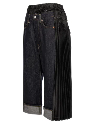 Shop Junya Watanabe X Levi's Pleated Insert Jeans Blue