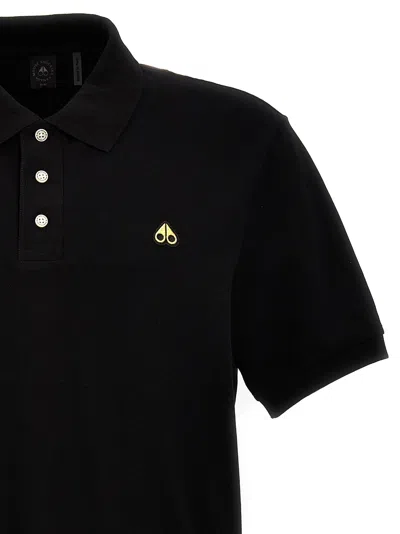 Shop Moose Knuckles Logo  Shirt Polo Black