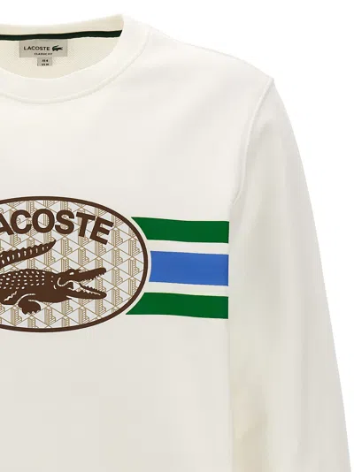 Shop Lacoste Logo Print Sweatshirt White