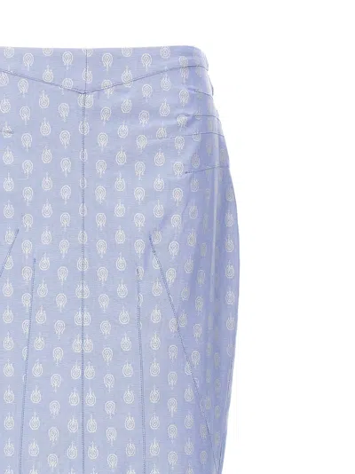 Shop Etro Long Print Skirt Skirts Light Blue
