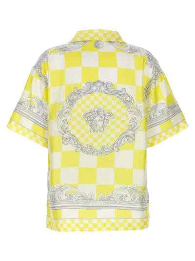 Shop Versace Medusa Contrasto Shirt, Blouse Yellow
