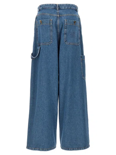 Shop Etro Wide Leg Jeans Blue