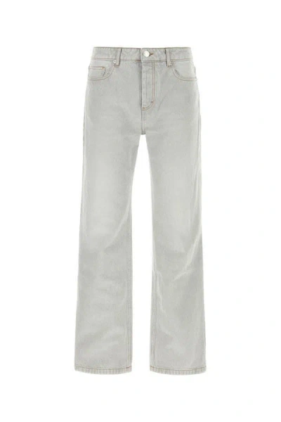 Shop Ami Alexandre Mattiussi Ami Unisex Light Grey Denim Jeans In Gray