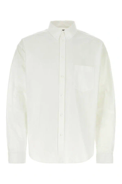 Shop Balenciaga Man White Cotton Shirt