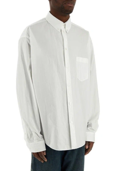 Shop Balenciaga Man Ls Large Fit Shirt In White