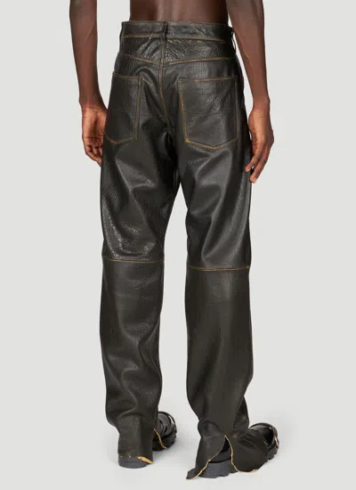 Shop Diesel Men P-kooman Leather Pants In Black