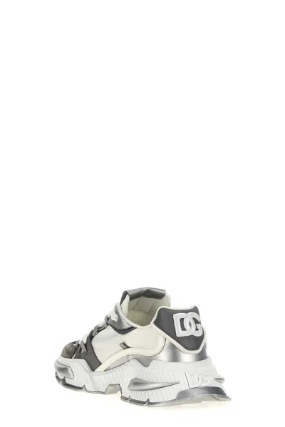 Dolce & Gabbana Dolce&gabbana Air Master Silver/white Fabric Sneaker In White