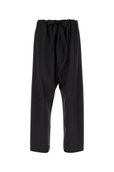 Shop Maison Margiela Man Black Silk Pyjamas Pant