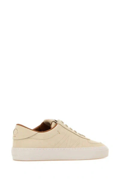 Shop Moncler Man Sand Leather Monclub Sneakers In Brown