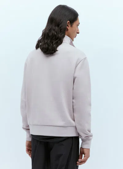 Shop Moncler Men Logo Patch Half-zip Sweatshirt In Pink