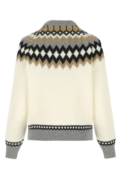 Shop Prada Woman Embroidered Cashmere Sweater In Multicolor