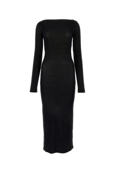 Shop Saint Laurent Woman Black Viscose Blend Dress