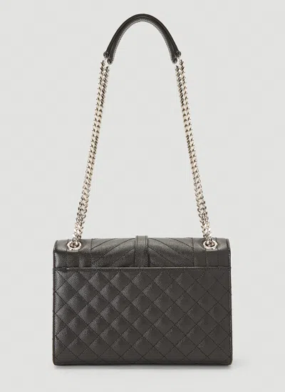 Shop Saint Laurent Women Envelope Satchel Medium Shoulder Bag In Black