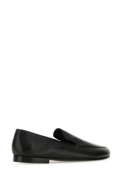 Shop The Row Woman Black Leather Colette Loafers