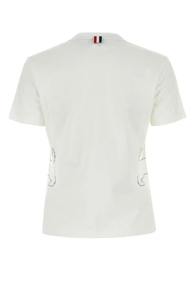 Shop Thom Browne Woman White Cotton T-shirt