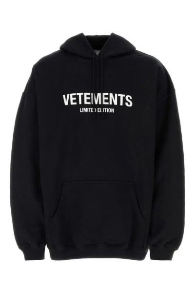 Shop Vetements Unisex Black Cotton Blend Oversize Sweatshirt