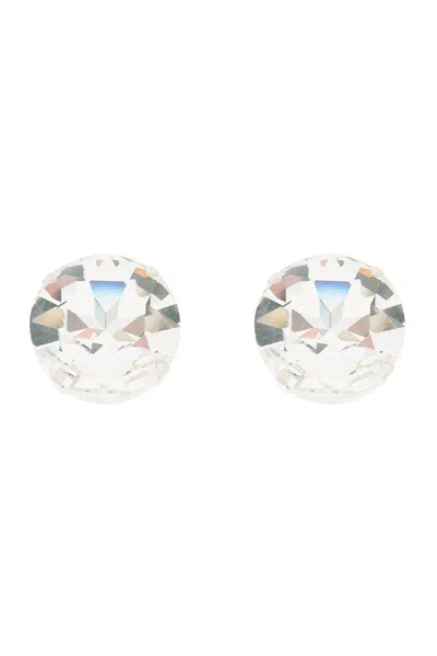 Shop Alessandra Rich Large Crystal Clip On Earrings