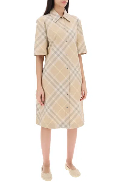 Shop Burberry Check Shirt Dress