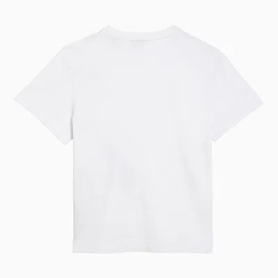 Shop Burberry White Cotton T Shirt With Print