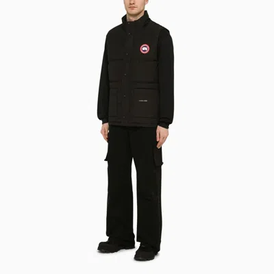 Shop Canada Goose Black Nylon Waistcoat