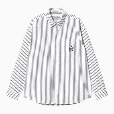 Shop Carhartt Wip White Striped Cotton Shirt